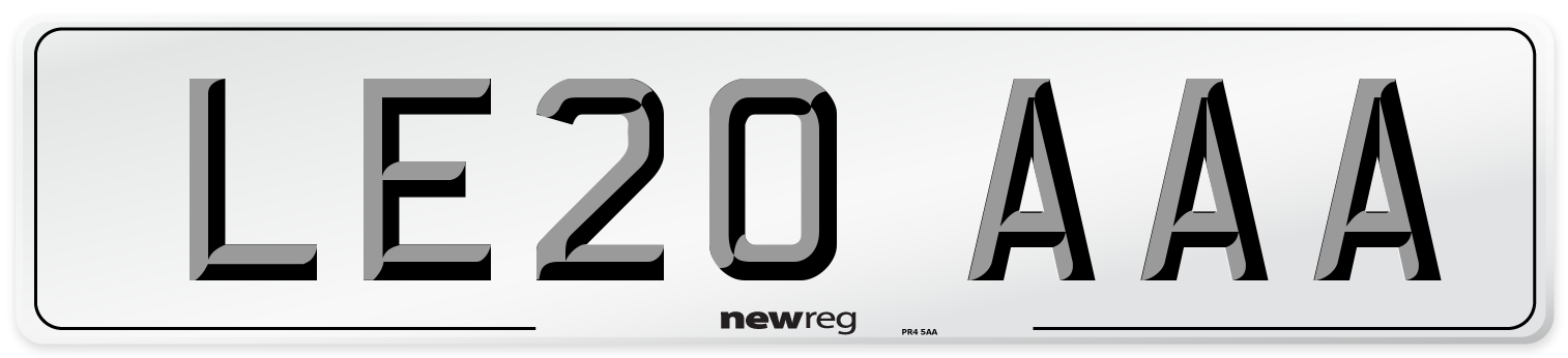 LE20 AAA Number Plate from New Reg